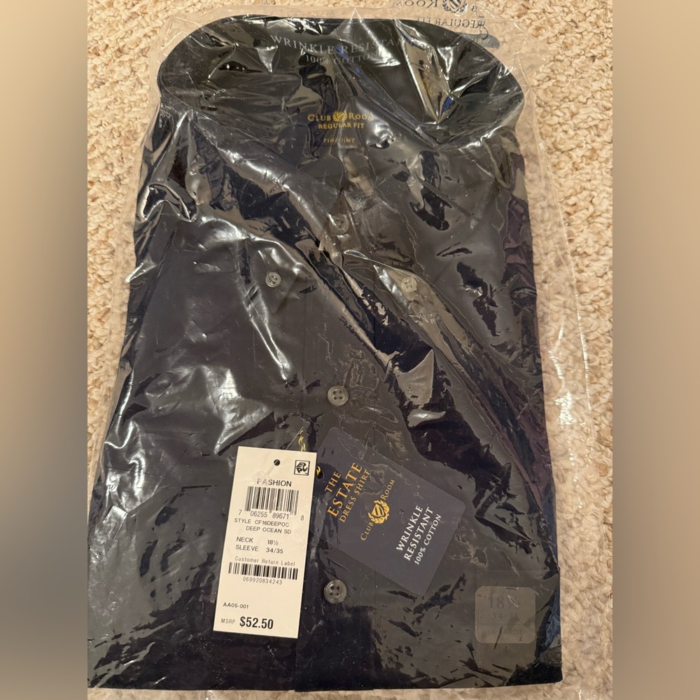 Club Room Blue (Deep Ocean) Dress Shirt (Regular Fit)